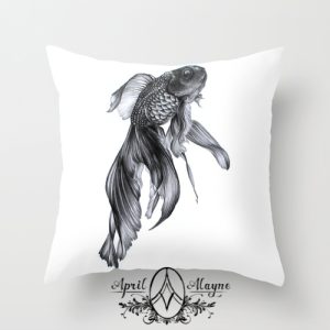 Black Fish Accent Pillowcase