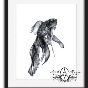 Black Fish 8.5x11in Fine Art Print