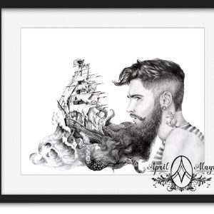 Sailor Beard 8.5x11in Fine Art Print