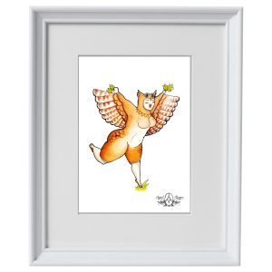 Owl  5x7"  on  8.5X11" in Art Print