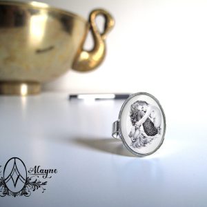 Large Oval Art Ring with "Mermaid"