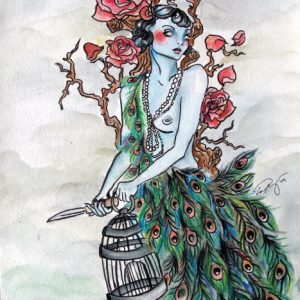 Peacock Hunter 8.5x11in Fine Art Print